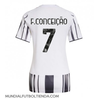 Camiseta Juventus Francisco Conceicao #7 Primera Equipación Replica 2025-26 para mujer mangas cortas Camiseta Juventus Francisco Conceicao #7 Primera Equipación Replica 2025-26 para mujer mangas cortas